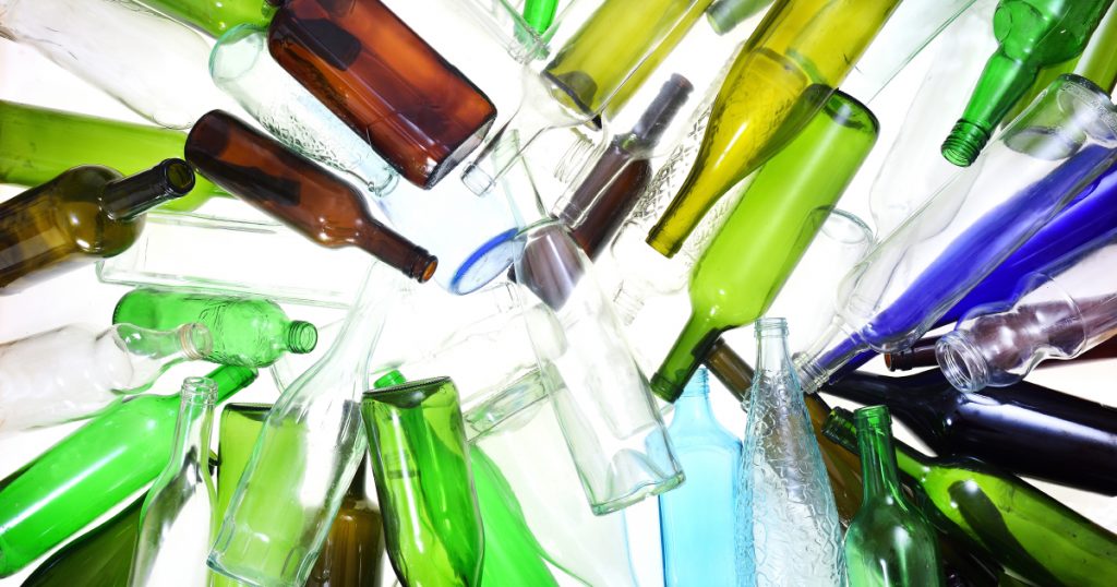 Bouteilles en verre recyclé